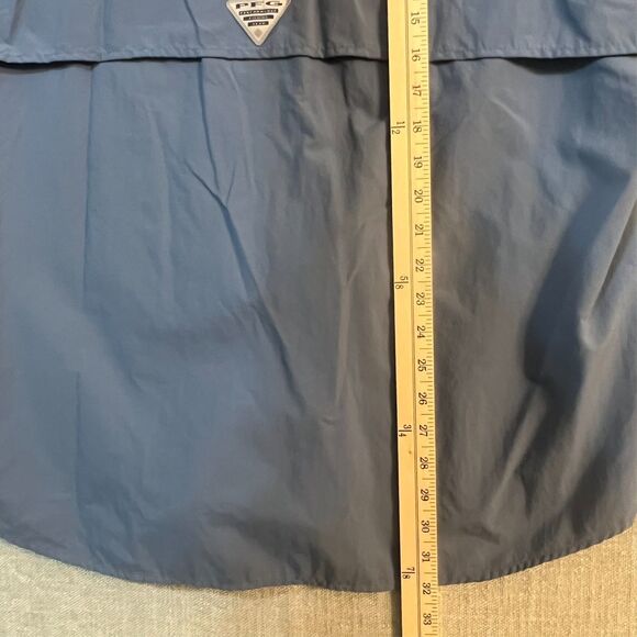 Columbia Bahama PFG Breathable Long Sleeve Button Down Shirt (Men's L) Pale Blue - Picture 8 of 10